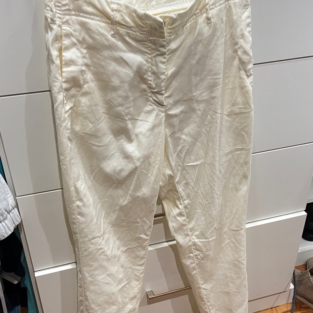 Poetry pants 50% linen 46% cotton 2% elastance.  Size 8